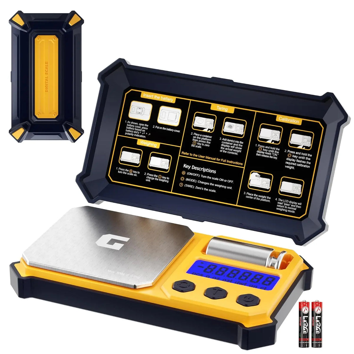 Digital Pocket Gram Scale, Accuracy 300 g X 0.01 g, Small High Precision Portable Digital Weights for Jewelry, Diamonds, Powders