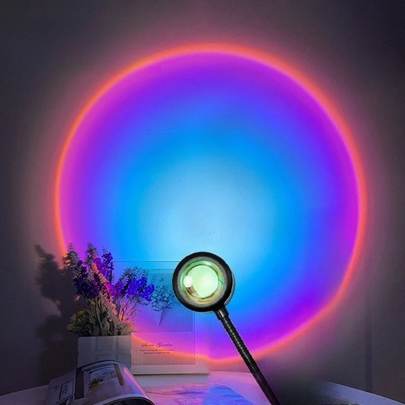 USB Sunset Lamp, Warm Ambiance Light Projector with Romantic Glow, Aesthetic Mood Lighting for Bedroom Living Room Home Decor