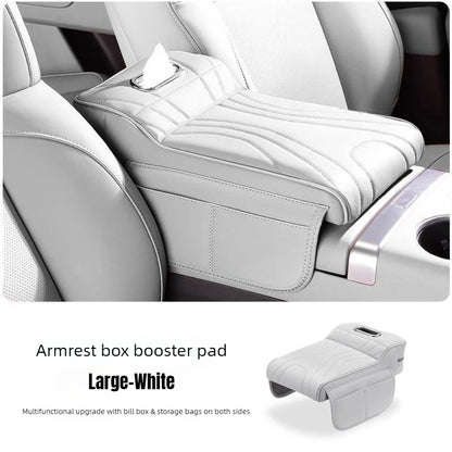 2026 New Universal Memory Foam Car Armrest Booster Pad with Storage Pocket Comfort Cushion for Driver Auto Interior Accessories