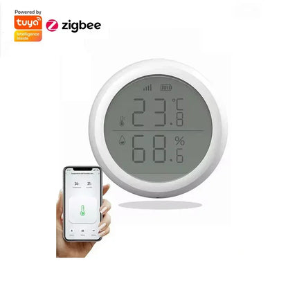 Tuya ZigBee Temperature and Humidity Sensor With LCD Smart life APP Google Alexa Voice Control Support Multi-mode Gateway Option - Urbizia