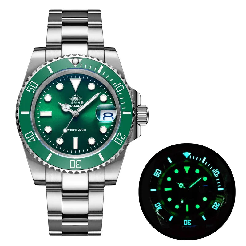 ADDIESDIVE Stainless Steel Watch Men's European and American Business Leisure Quartz Watch Waterproof Outdoor Sports Watch