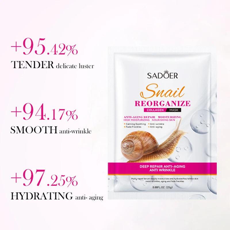 Snail Collagen Face Mask Set for Hydration & Glow (5PCS)