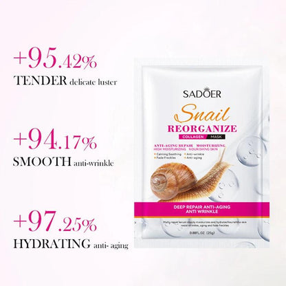 Snail Collagen Face Mask Set for Hydration & Glow (5PCS)