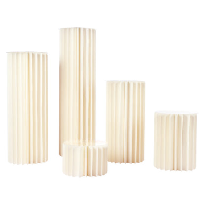 5PCS Wedding Party Flower Stand Cylinder Foldable Cardboard Centerpiece Dessert Table Columns Display Stand 20cm-100cm