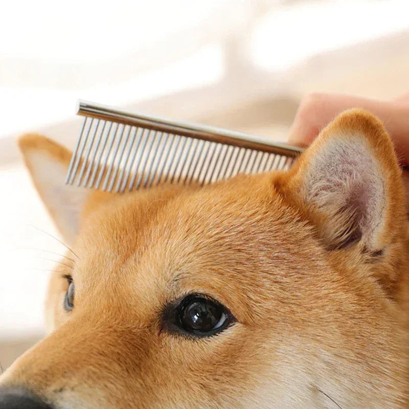 Stainless Steel Dog Comb Long Thick Hair Fur Removal Brush 16/19cm Pets Dog Cat Grooming Dematting Combs for Shaggy Dogs - Urbizia