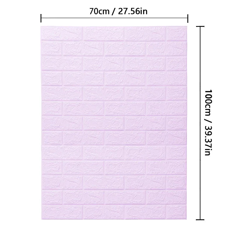 70cmx1m/2m/3m/5m/10m Wallpaper Brick 3D Wall Sticker Foam Self Adhesive DIY Living Room Decor Waterproof Paper - Urbizia