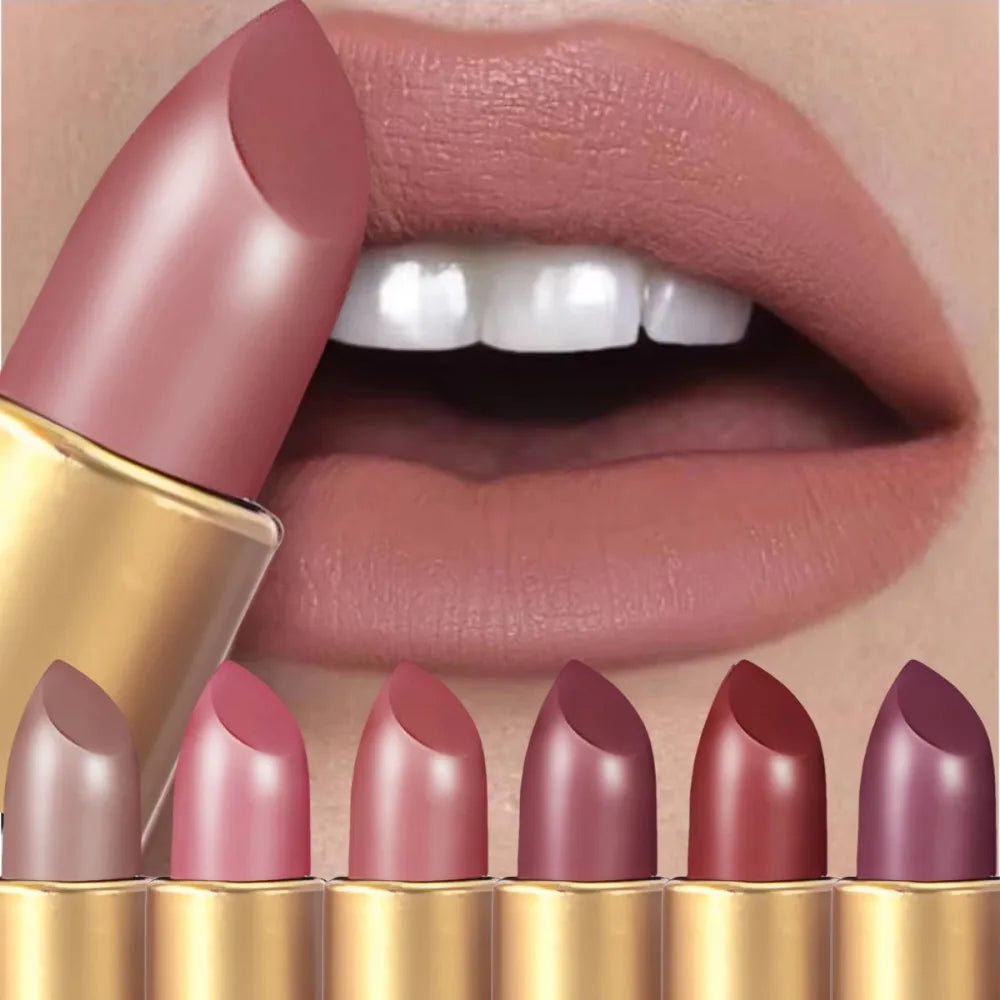 6-Color Matte Lipstick Set – Long-Lasting Velvet Finish