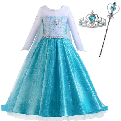 Elsa Dress for Girls – Birthday, Halloween, Carnival & Cosplay Princess Costume for Kids (3-10 Yrs)