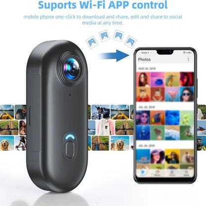 Mini 4K Pocket Magnetic POV Vlog Cam Portable Body Chest Recorder Wireless WiFi Waterproof Action Camera Helmet Bicycle Sports