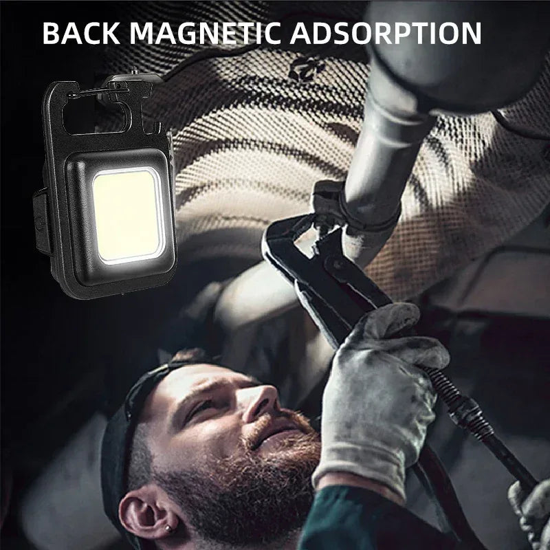 Super Bright MINI COB Keychain Flashlight Charging Lamp Camping Lights with Magnet 3 Lighting Modes for Camping Home - Urbizia