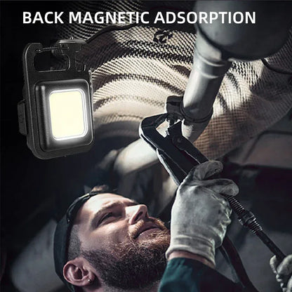 Super Bright MINI COB Keychain Flashlight Charging Lamp Camping Lights with Magnet 3 Lighting Modes for Camping Home - Urbizia