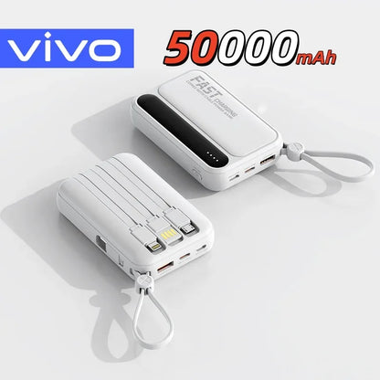 120W Fast Charging Power Bank with Built-in Cables