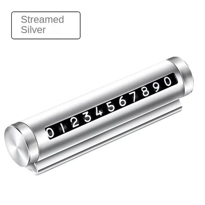 Metal Car Temporary Parking Card Stickers Park Stop in Car-styling Auto Accessories Universal Rotate Phone Number Plate Aluminum