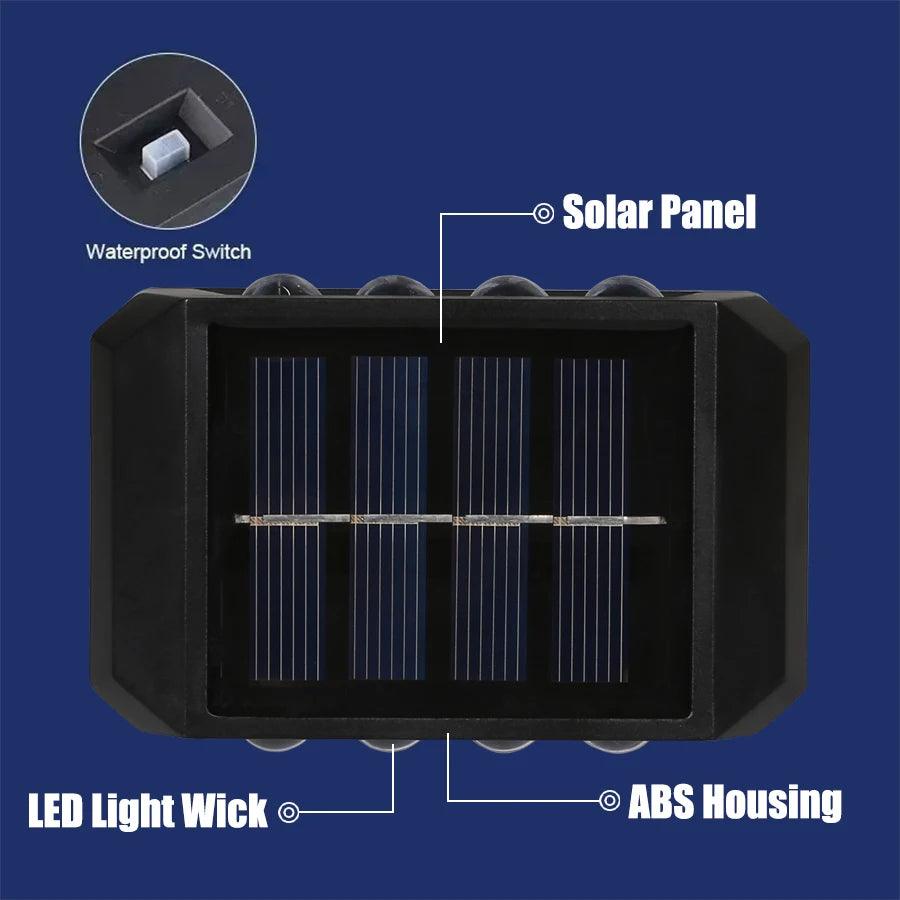 Solar Wall Light Outdoor,Waterproof LED Garden Fence Lamp,Solar Powered Wall Mount Decorative Lighting,Street Patio Landscape