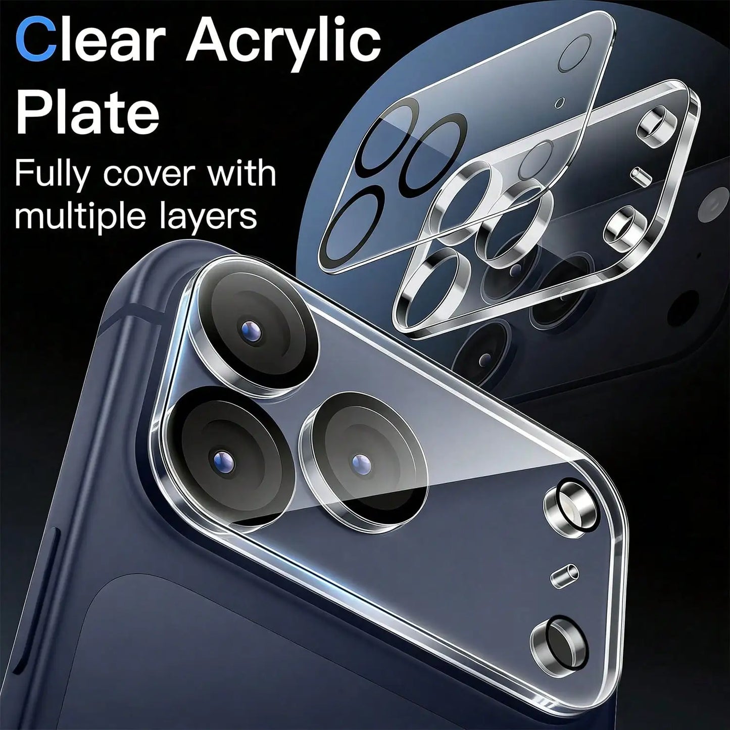 High Definition Transparent Camera Lens Protector Film, Suitable For IPhone 17 Pro Max/17 Pro/17/Air/16e/16Pro Max/16Pro, Scratch-Resistant, 9H Hardness, Bubble-Free Installation, Comes With Dust Sticker, Provides Necessary P