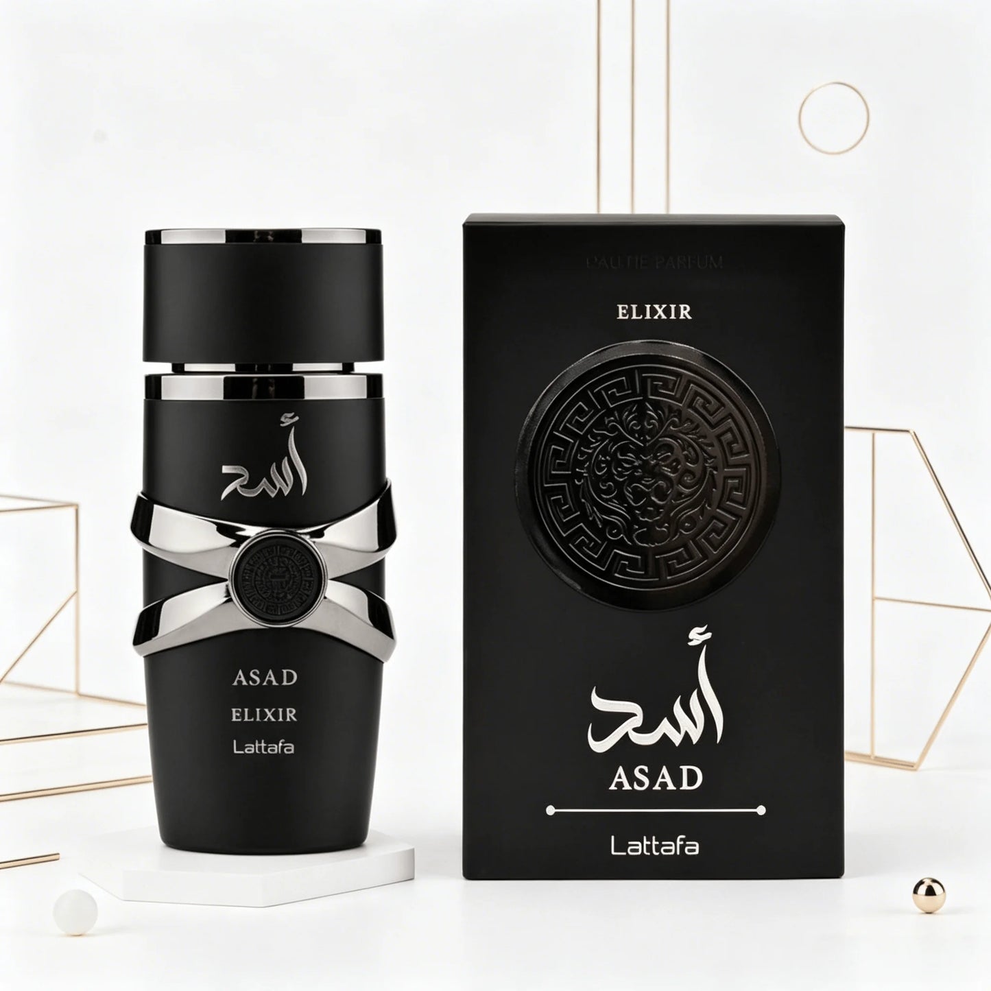 YARA LATTAFA Asad Elixir Eau De Parfum 100ML With Original Gift Box Long Lasting Intense Woody Oriental Fragrance Men Perfume Matte Black Silver Luxury Embossed Bottle Masculine Scent Business Holiday Gift for Him