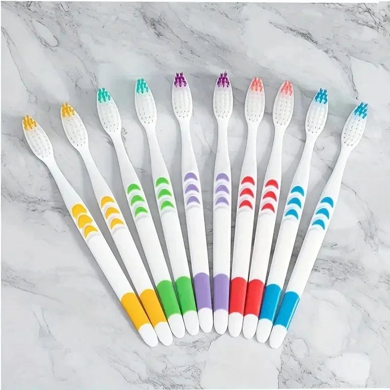 10pcs Double Ultra Soft Toothbrush, Bamboo Charcoal NanoToothbrushes, Dental Personal Teeth Brush Support Adult Toothbrush - Urbizia