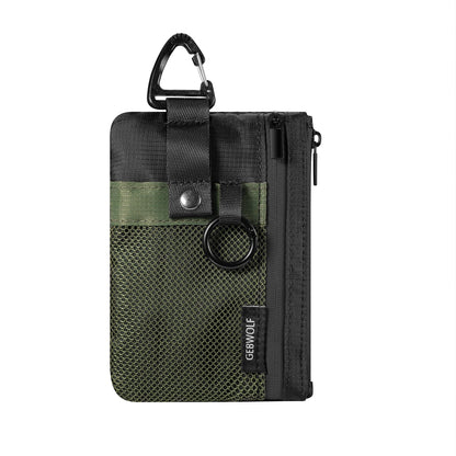 Minimalist RFID Blocking Small Wallet with ID Window,WaterResistant Zip Id Case Wallet with Lanyard Keychain for Cards,Cash