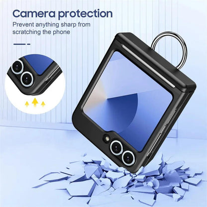 Z Flip8 Luxury Wallet Clip Flip Slot Card Phone Case for Samsung Galaxy Z Flip 7 FE 6 5 Zflip6 Finger Ring Shockproof Hard Cover