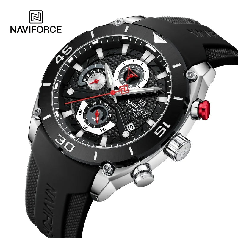 NAVIFORCE Sport Watch for Men Waterproof Quartz Wristwatch Chronograph Military Clock With Luminous Reloj Hombre Male Gift 2024