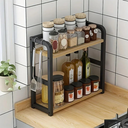 2-Tier Metal Countertop Shelf Kitchen Organizer Rack