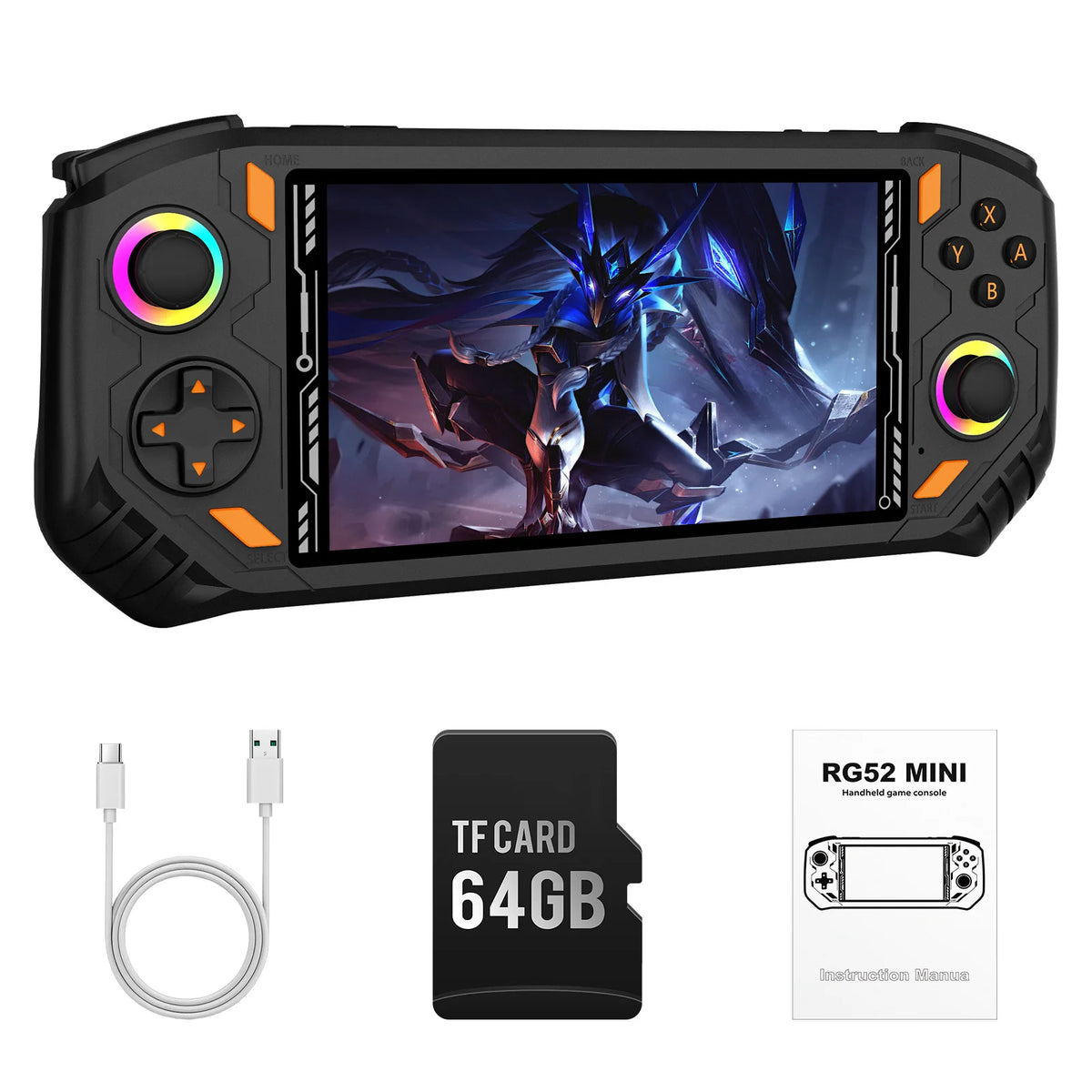 AISLPC RG52 MINI Handheld Game Console 5.5" IPS Screen 2.4G WIFI 22000+Games RK3562 Dual System Portable Handheld Video Player