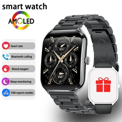 New Ultra Thin Smart Watch men 1.96" AMOLED HD Pixel Display Always Show Time BT Call Reminder Smartwatch Ladies For Android iOS - Urbizia