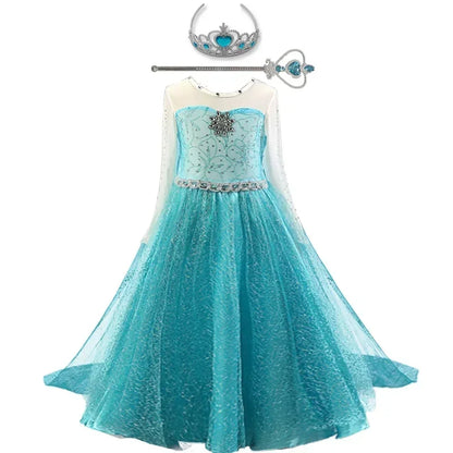 Elsa Dress for Girls – Birthday, Halloween, Carnival & Cosplay Princess Costume for Kids (3-10 Yrs)