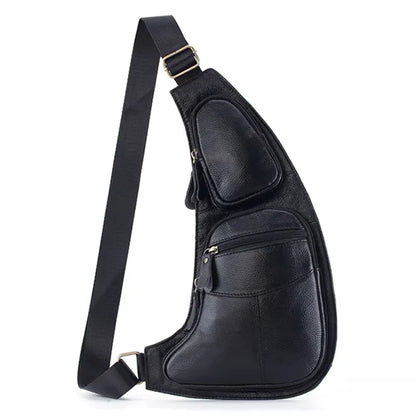 Men Cross Body Shoulder Sling Backpack Chest Bag Pouch Genuine Leather Casual Travel Retro Male Crossbody Messenger Side Bags