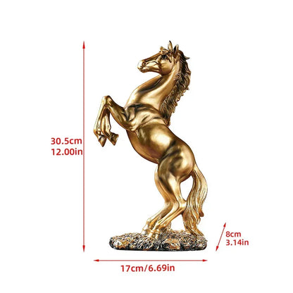European Style Home Resin Victory Horse Statue, Living Room ，Cabinet,Office Desktop Decoration Animal Figurines - Urbizia