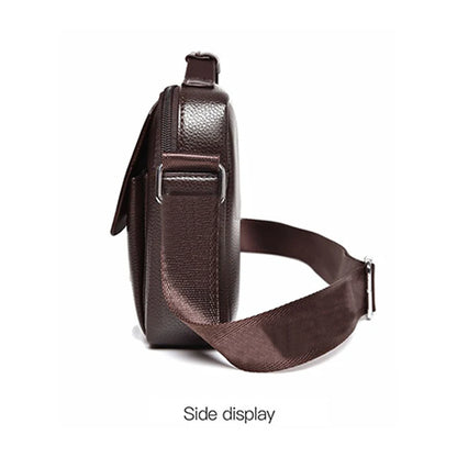 Premium Quality Leather Crossbody Bag, Men's Stylish Shoulder Handbag with Secure Buckle, Great for Business Trips