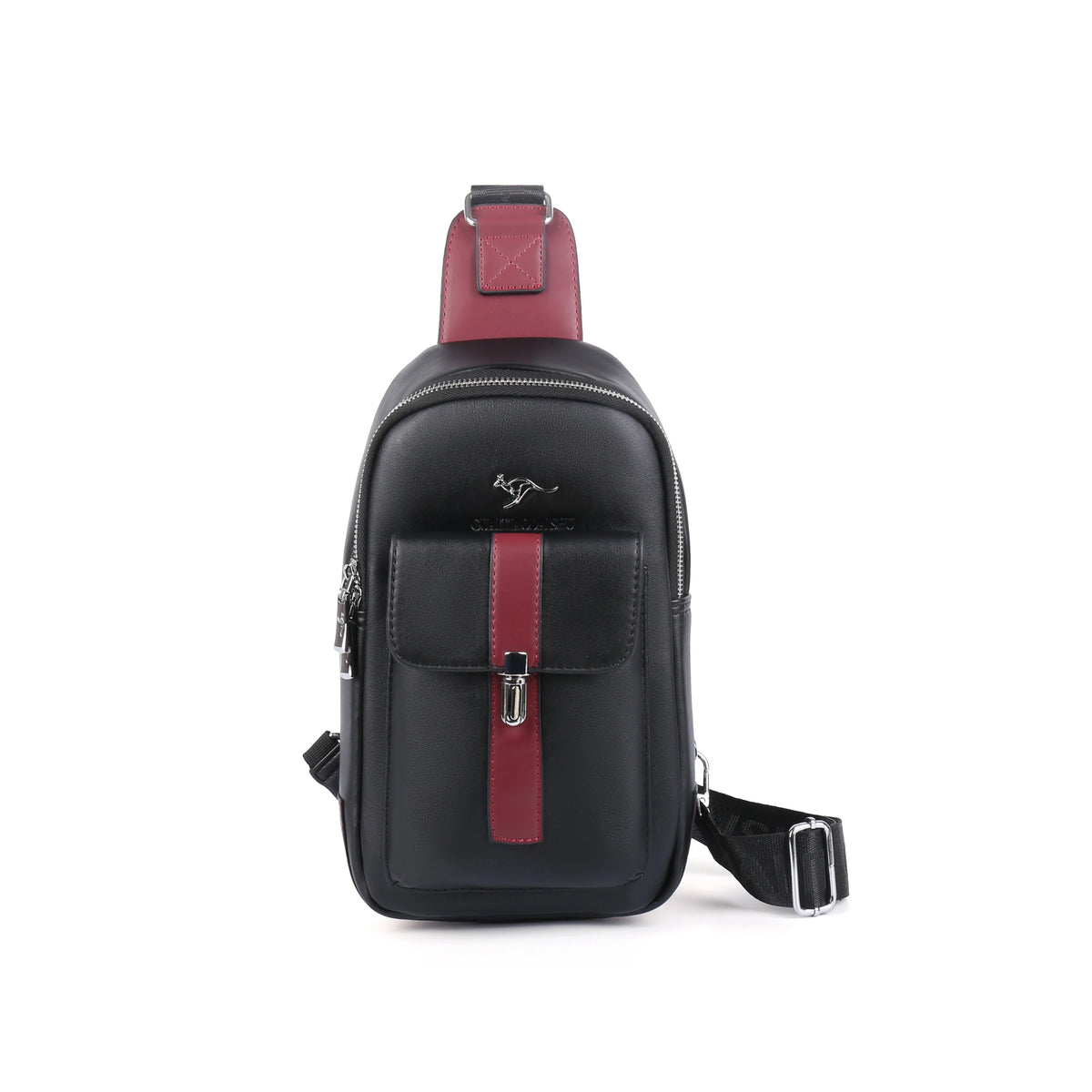Men's Fashion PU Leather Chest Bag Kangaroo Design Crossbody Sling Bag Casual Large Capacity Shoulder Bag For Men 2026