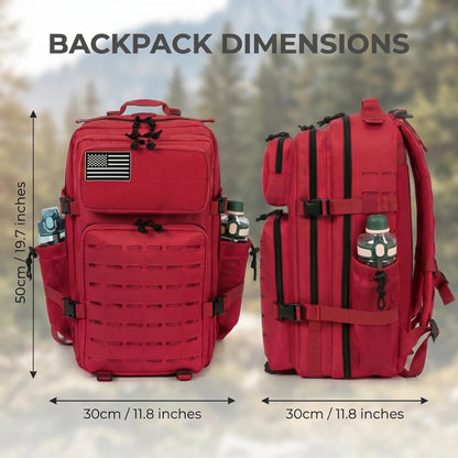 45L Tactical Backpack For Men With MOLLE Webbing System Outdoor Survival Gym Fitness Hiking Camping Backpack Dual Cup Holders Large Capacity Rucksack For Wilderness Trip Travel Daily Work Commute Outdoor Camping Activities Ge