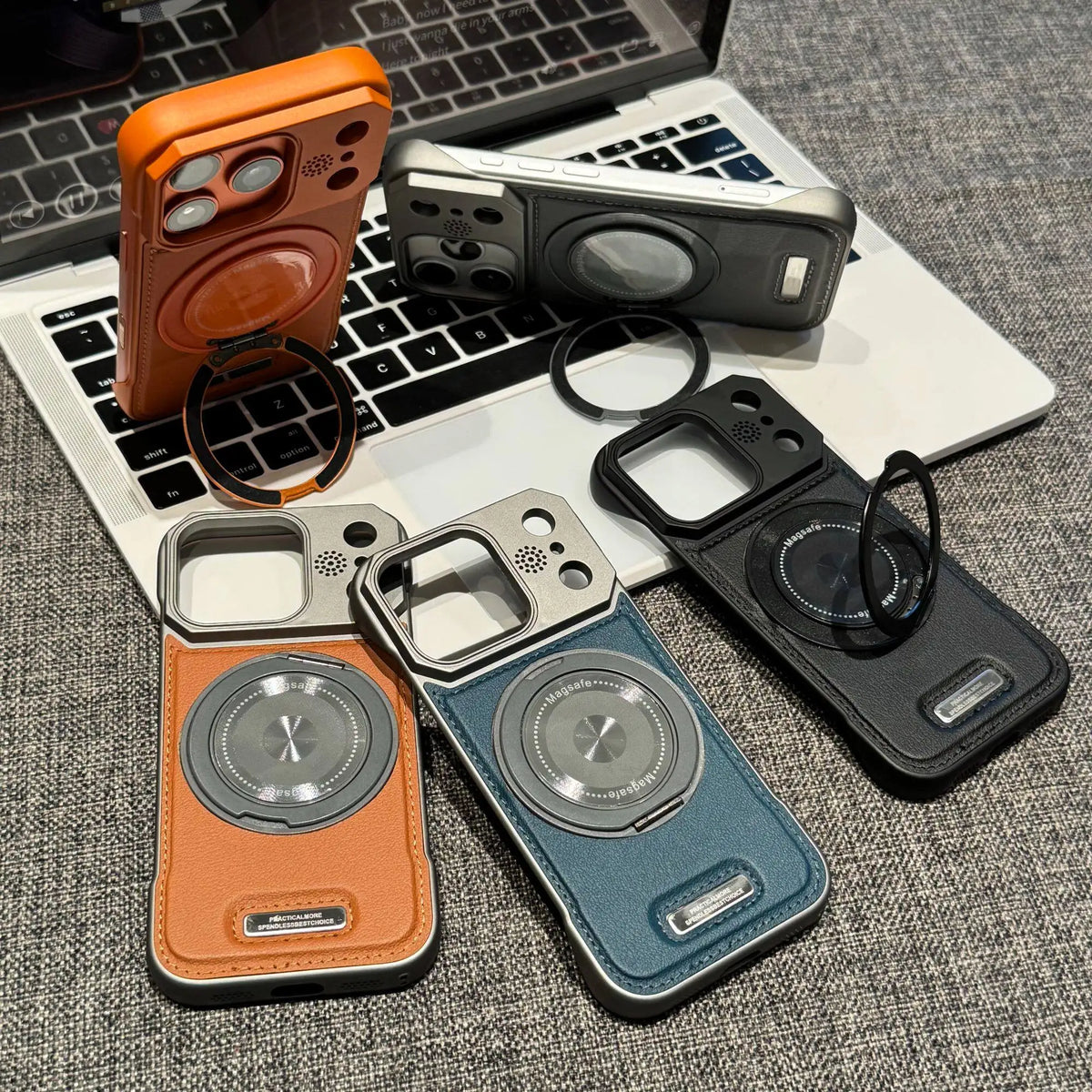 For Magsafe 360 Rotating Bracket Case for iPhone 18 Pro Max 17 16 15 14 13 12 Pro Magnetic Frameless Leather Aromatherapy Cover