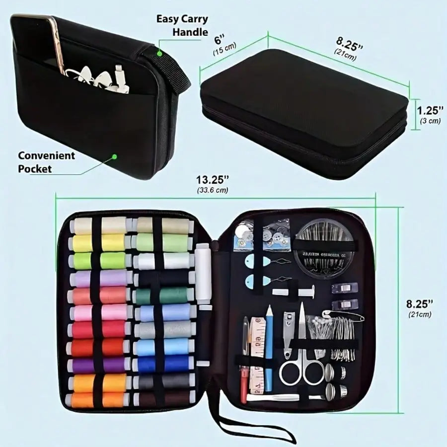 95-Piece Sewing Kit, Portable Emergency Repair Kit With Threads, Needles & Needle Threader, Basic Travel Sewing Set For Home & Beginners