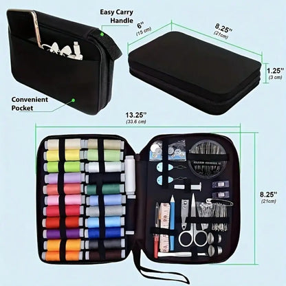 95-Piece Sewing Kit, Portable Emergency Repair Kit With Threads, Needles & Needle Threader, Basic Travel Sewing Set For Home & Beginners