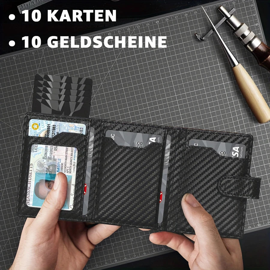 Slim RFID Blocking Men's Wallet with Pop up Card Holder Automatic Credit Card Case