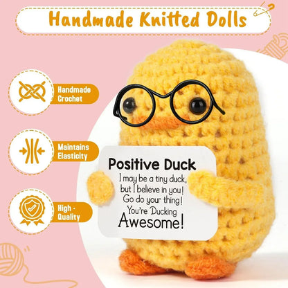 Positive Energy Crochet Doll Pocket Hug Handmade Knitted Plush Potato Plant Avocado Bee Turtle Duck Funny Emotional Support Gift - Urbizia