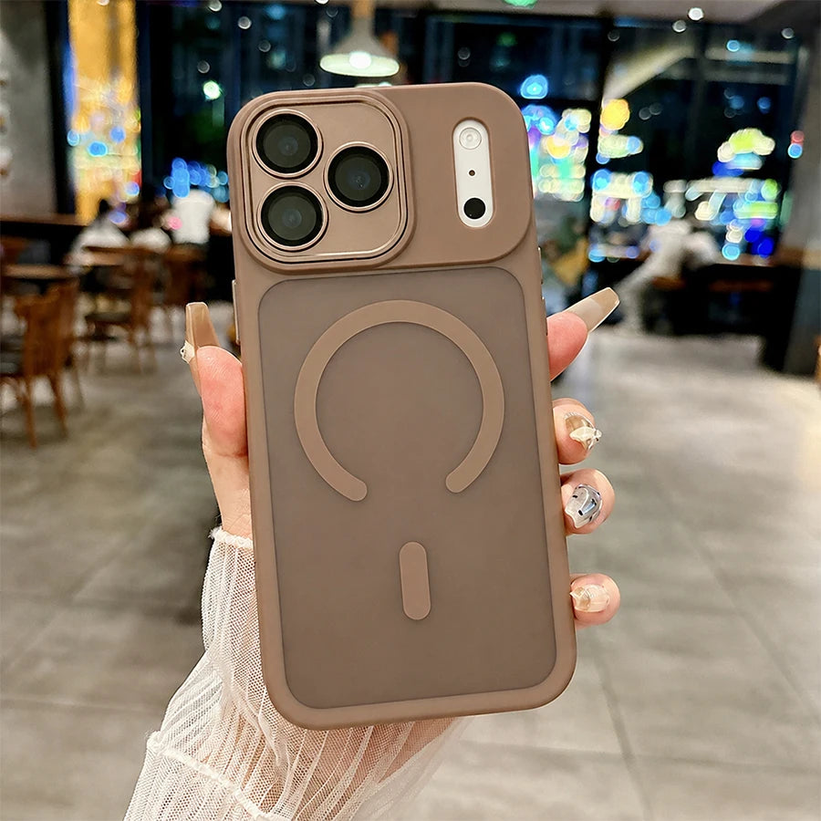 Matte Translucent Magnetic Phone Case Compatible with iPhone 18 17 16 15 14 13 12 11 Pro Max Plus, Wireless Charging Compatible, Shockproof Bumper Cover with Raised Camera Lens Protection, Precision Cutouts and Skin Friendly