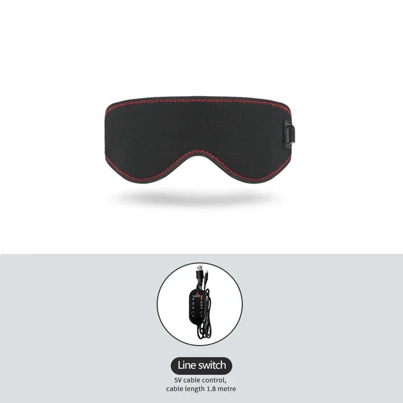Heating Massage Eye Mask - Hot Compress Relieves Fatigue/Dark Circles, Aids Sleep, 3 Gears Heat & Vibration (For Eye Strain)