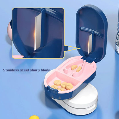 Portable Medicine Pill Box with Tablet Cutter & Divider - Urbizia