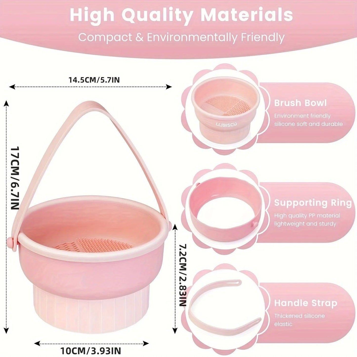 3-in-1 Silicone Makeup Brush Cleaner & Drying Mat Set