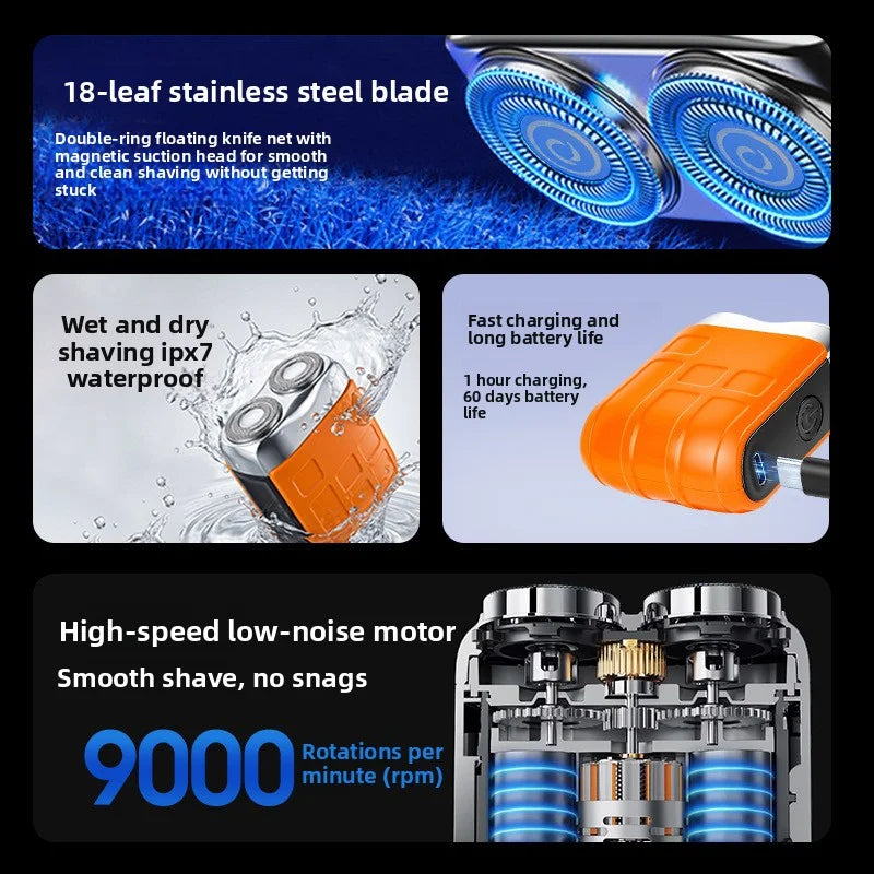 New Multifunctional Intelligent Digital Electric Shaver, Mini Portable Shaver, Men's Automatic Shaver