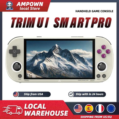 Trimui Smart Pro Handheld Game Console 4.96'' IPS Screen Linux System Joystick RGB Lighting Trimui Retro Video Game Console Gift