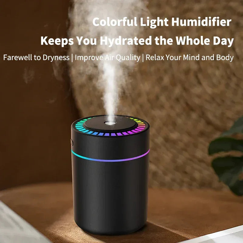 Powerful and Efficient Air Humidifier 180ML Aromatherapy Aroma Diffuser Essential Oil with Colorful Lights for Home Car Bedroom - Urbizia