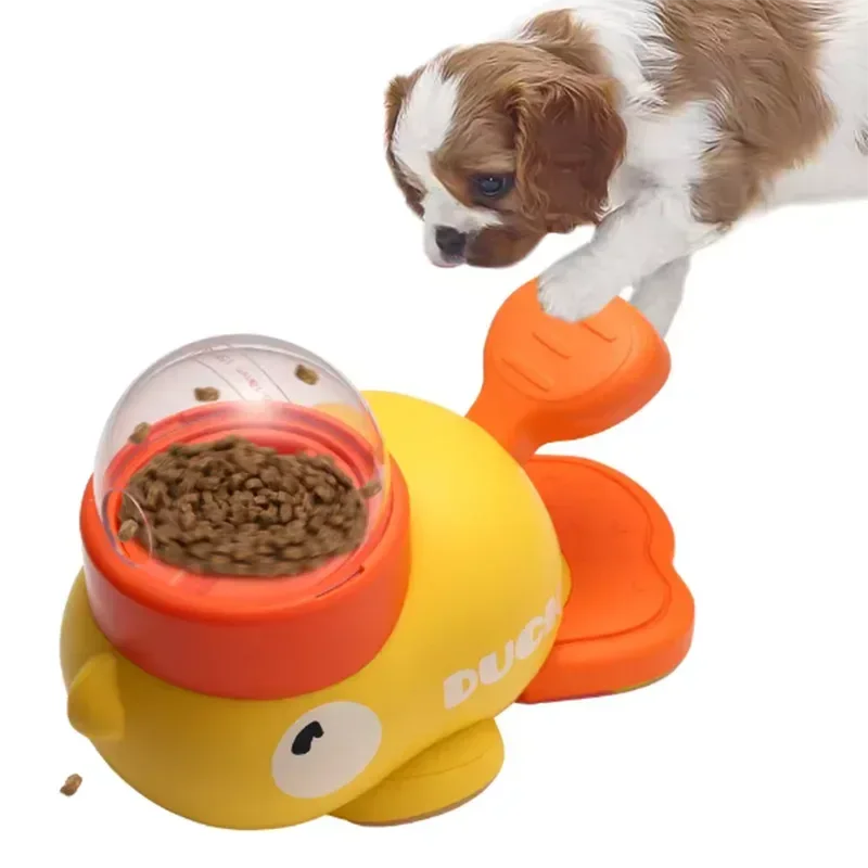 Little yellow duck pet leaking device pet interactive toys educational training device pet feeding device puppy leaking toys - Urbizia