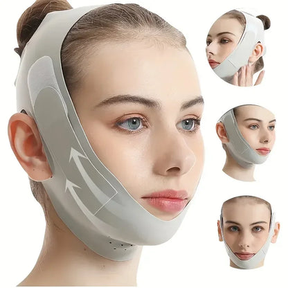 Overnight Face Lift Band with Graphene Fiber - Double Chin Reducer & Jawline Definer, Washable Reusable Beauty Strap 5 Sizes - Urbizia