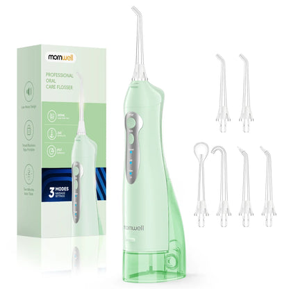 D52 Portable Cordless Water Flosser USB Rechargeable Water Jet Floss Tooth Pick 4 Jet Tip 300ml 3 Modes Teeth Clean for Travel - Urbizia