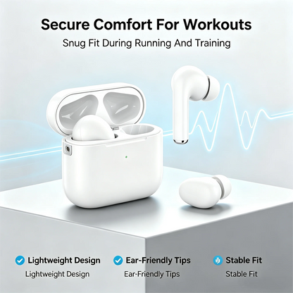 ZZLOVE Wireless Heart Rate Monitor TWS Earbuds Noise Cancelling Bluetooth Sport Earphones Charging Case