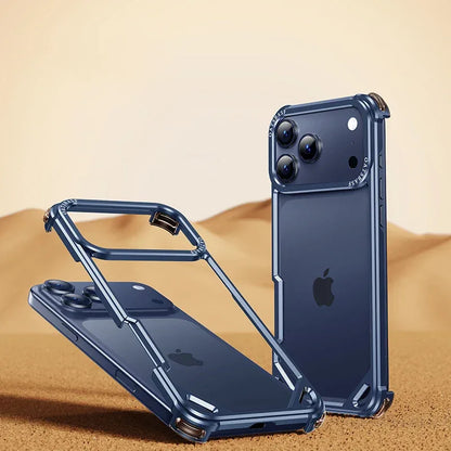Eary Frameless Case for iPhone 17 Pro Max Air for Magsafe Metal Shockproof Protective Phone Cover Aluminum Alloy Anti-Drop Shell